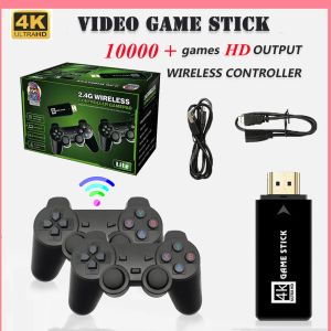Консоли видеоигры Stick U8 Консоль 4K HD Classic Gaming Retro 10000 Games 2,4G Двойной беспроводной контроль для GBA Kid KIMS GIRD DROP DROP SHIP