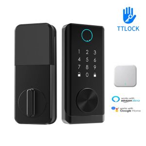 Control TTLock APP Smart Remote Control Fingerprint Biometrics Password Card US Deadbolt Automatic Latch Lock