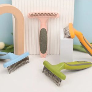 Combs Remoção de cabelo de gato de pet -gato pente de cachorro pincel shed de pêlo de cabelo grosso remova Remova a ferramenta de limpeza de pente de cão de estimação.