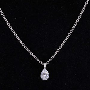 Starsgem white gold choker necklace pear pendant jewelry new design customization 14k white gold necklace