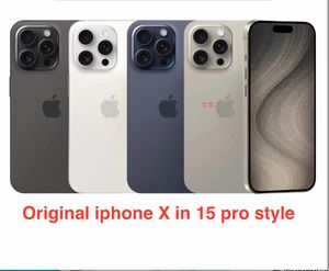 100% Apple Original iPhone X in 15 Pro -Stil -Telefon entsperrt mit 15pro Boxcamera Aussehen 3G RAM 256 GB Rom -Smartphone mit neuem Akku