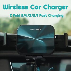 Chargers Automatic Clamping Fast Car Wireless Charger Stand for Samsung Galaxy Z Fold 5 4 3 2 S23 Ultra S22 Air Vent Mount Phone Holder