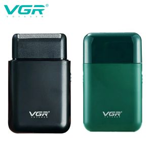 VGR Electric Shaver Professional Beard Trimmer Razor Portable Mini Shaver Recitrocating Shaving 2 Blade USB Charge for Men V-390 240411
