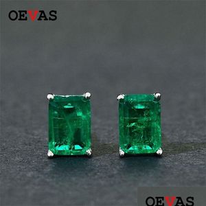 Stud Stud veas eleganckie vintage symation szmaragdowe kolczyki dla kobiet najwyższa jakość 925 Sterling Sier Green Cyrcon Party Prezent Dift Dh3zf