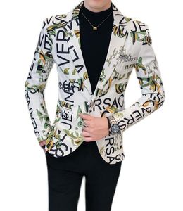 西洋服メンズラグジュアリーラペルブレザーバロックデザイナー秋のジャケットスリムストライプ格子縞のジオメトリパッチワークウィンドブレイカーコート男性ドレススーツアウター