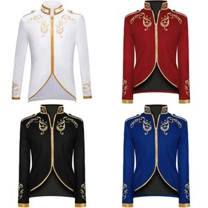 Jackets Herren -Herren Gold gestickt Court Prince Stylish Anzug Jacke Slim Fit Steampunk Gothic Vintage Uniform Kostüm Chaquetas Hombre 221121