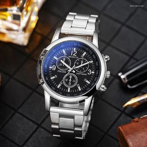 Avanadores de pulso assistem aos homens luxuosos aço inoxidável esporte de quartzo hour wrist analógico casual chic relógios masculino Montre Homme Reloj