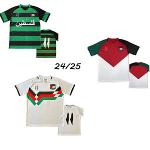 2024 Darmowa drużyna narodowa Palestyna koszulka piłkarska Carrasco Corraso Salas White Center Striped Soccer Shirt Country Retro Football Shirt White Gaza Shirt Fan wersja fanów