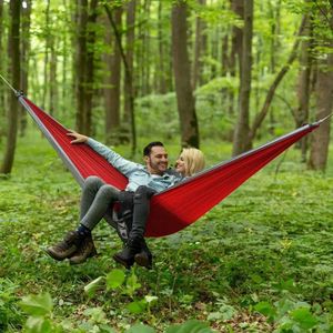 Camp Furniture Nylon Color Matching Hammock Outdoor Camping Ultra Light Portable Hammock för dubbel person utomhus rekreation Hammock Swing Y240423