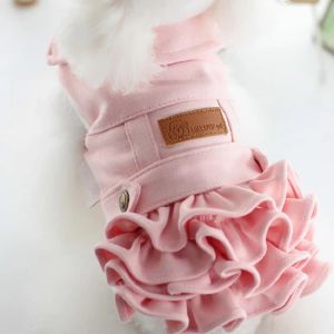 Sets Lollipop Korean Style Multi Layered Velvet Suit Skirt Warm Jacket Four legged Coat Dog Cat Winter Coat