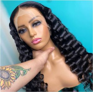 loose deep wave lace wig transaprent t part lace front wig 100 remy human hair lace closure wig natural hairline4606282