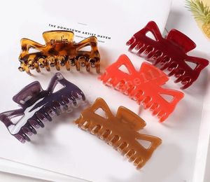 Elegant akrylplast Big Size Hair Claws Geometric Solid Color Barrette Hair Clip för baddusch Kvinnor Hårtillbehör7297899