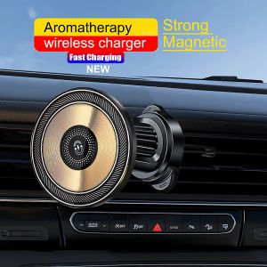 Chargers Aromatherapy Magnetic Car Wireless Charger Air Vent Holder For Magsaf iPhone 15 14 13 12 Pro Max Fast Charging Phone Station