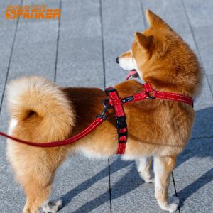 Kamizelki nylonowe uprzęże psa refleksyjne pasek na klatkę piersiową Uprząż spersonalizowana oddychająca regulowana wiązka zwierząt domowych dla małych średnich dużych