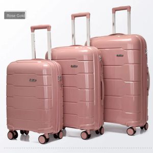 Uppsättningar bagageuppsättningar 3 stycken PP Lösenord Suitcase Cabin Carryon Travel Bag Super Cases Rolling Trolley Spinner Wheels Large Capacity Bag