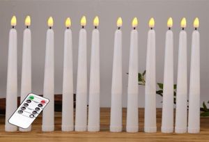 Candles 12pcs Yellow Flickering Remote LED CandlesPlastic Flameless Taper Candlesbougie For Dinner Party Decoration236S6552936