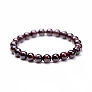 Strands Natural Garnet Bracelet Men Bracelets for Women, 6/8/10mm Wine Red Bead Charm Bracelet Men Jewelry Brazaletes Pulseras Mujer