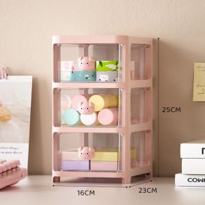 Bins Desktop Storage Box Organizer Organizzatore di plastica Organizzatore di cartolette di stoccaggio mobile stackunzione impilabile