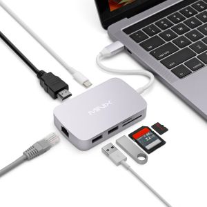 Hubs Minix Neo CX Hub di tipo C piccolo con VGA/ HDMI/ USB 3.0/ Typec per il lettore di ricarica/ scheda