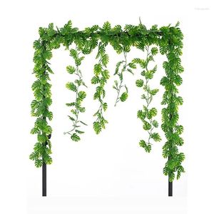 Fiori decorativi 72 mesh fogliame verde rattan per casa giardino di giardino accessori per alberi di Natale decorazioni per matrimoni pografia pianta artificiale