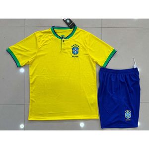 Testros masculinos de Jerseys de futebol 22-23 Brasil B Brasil Brasil Home Nacional Jersey Jersey Infantil Conjunto de Adultos 16-2xl