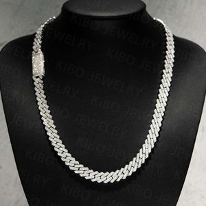 Мода Coutom Men Ice Cuban Miami 8mm Real S925 Серебряное серебро CZ VVS Moissanite Dog Cuban Link Conglace