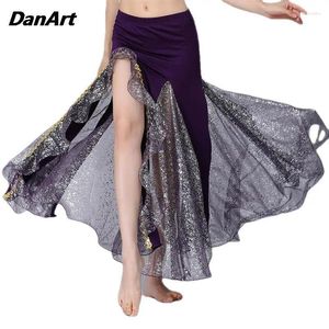 Stage Wear Belly Dance Rifets Performance Dress Women Spódnica Sexy Lady Sequin Split Fishtail Girl Swing Dancer