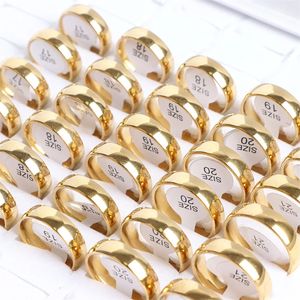 卸売100pcs/lot arcステンレススチールリング女性用男性結婚式のカラフルパーティーギフト幅4/6/8mm 240411