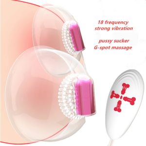 Enhancer 18 velocidade Vibração forte sucking massagem de mama bombas