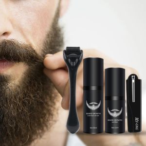 Schampokonditioneringsskägg tillväxt kit för män organiskt skägg olje ansiktshår med kam mustasch vård set gåva man pappa pojkvän make skägg vård