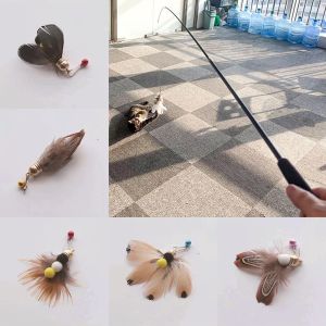 Rods Fish Rod Shape Cat Teaser Stick and Insect Bait Funny Kitten Interactive Toys Pet Accessories for Cats mascotas jouet pour chat