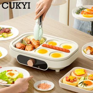 Multicookers Cukyi Sandwich Hamburger Maker Multifunktion elektrischer Frühstücksmaschine Nicht -Stick Medizinische Steinplatte Omelette Steak BBQ Grill