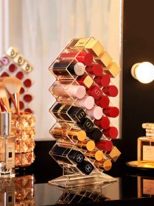 Fack 28 rutnät akryl Makeup Organizer Storage Box Cosmetic Lipstick Jewelry Box Case Holder Display Stand Make Up Organizer