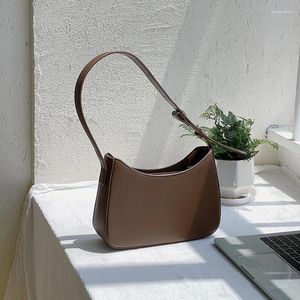 Hobo High Street Bag Fashion Ladies Small Shoulder Bags Women Leisure Trendy Solid Color Underarm Chic Glossy Bolsa Feminina