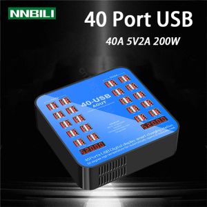 Hubs 200W 40 Ports USB Charger For Android iPhone Adapter HUB Charging Station Dock Socket Phone Charger Multi USB Charger Station