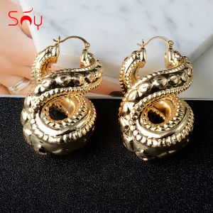 Earrings Sunny Jewelry Infinity Earrings Fashion Copper 8 Shpae Hoop Earrings For Women Trendy Hollow Large Style For Wedding Party Gifts