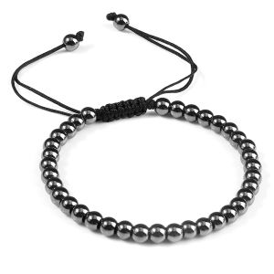 Strands Fashion Men Bracelet Hematite Beads Charm Handmade Weave Adjustable Bracelets Bangle Accessories Women Jewelry Gift for Friends