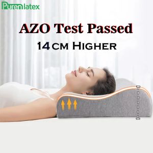 Yastık purenlatex 14 cm yüksek bellek köpük kontur ortopedik yastık boyun servikal vertebra destek boyun bakım yatak büyük büyük yastık