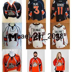 Kob Weng Mens Womens Kids настраивает Echl Missouri Mavericks 11 Scheid 3 Silas 21 Selman 31 Williams сшита дешевые хоккейные майки ворот.