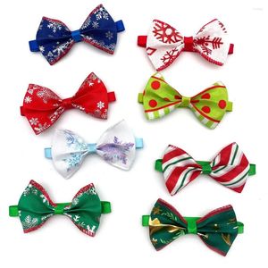 Dog Apparel 10 Pcs Christmas Puppy Cat Handmade Bowties Holiday Collar Neckties Snowflake Bow Tie Pet Grooming Supplies