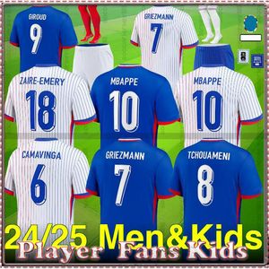 Clube Francês Conjuntos completos 24 25 Jerseys de futebol benzema Giroud Mbappe Griezmann Saliba Pavard Kante Maillot de Foot Equipe Maillots Kit Kit Menino Men