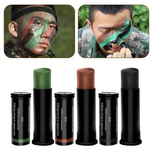 Stojak 3PCS Outdoor Woodland Woodland Camuflage Cake Body Twarze Przebrana farba Camo olej rurka Kolor Pole Kamuflażowy kombinezon oleju