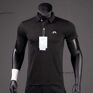 Designerskie polo letnie koszule golfowe mężczyźni swobodny polo krótkie rękawy oddychające szybkie J Lindeberg Wear Sports Thirt 635