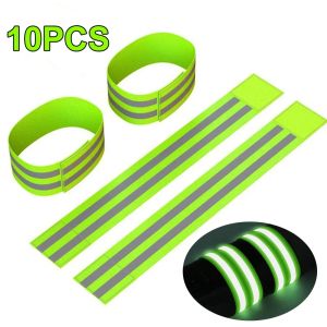 Warmers 10pcs Reflective Bands For Wrist Arm Ankle Leg High Visibility Reflect Straps For Night Walking Cycling Running Safety Reflector