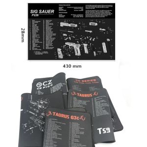 Dinlenme Tabanca Temizleme Kauçuk Mat Fare Pedleri TS9 G2C G3C TH9 TH40 C CZ P10 C F Parça Şeması Talimatları Yamalar Aracı 9mm .40