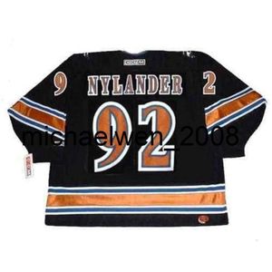 Kob Weng MICHAEL NYLANDER 2002 CCM Vintage Home Turn Back Hockey Jersey All Stitched Top-quality Any Name Any Number