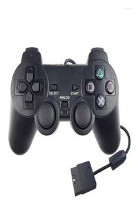 Kontrolery gier przewodowy kontroler gamepad podwójna wibracja Clear Joypad dla 2 ps2 gamepads Accessory6440950