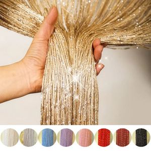 Glänsande tassel silver linje sträng gardin mode valance vardagsrum divider bröllop diy hem dekoration 8 färg fönster 240416