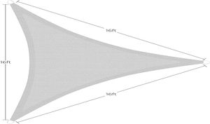 Sun Shade Sail 16 ft Triangle Sun Shade UV Block Sail Canopy Awning for Patio Backyard Garden3955502