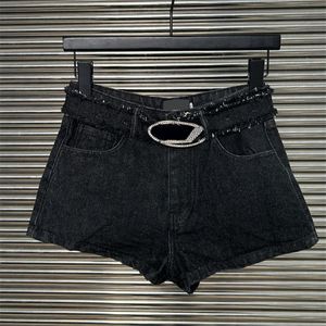 Женщины Денин Шорты Джинсы с поясом пояс Black Summer Casual Daily Jean Shorts Luxury Designer Street Style Ins Fashion Shorts